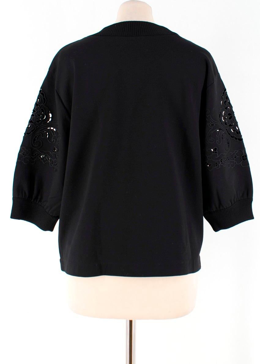 Dolce & Gabbana Black Cut-Out Embroidery Sweatshirt IT 40 1