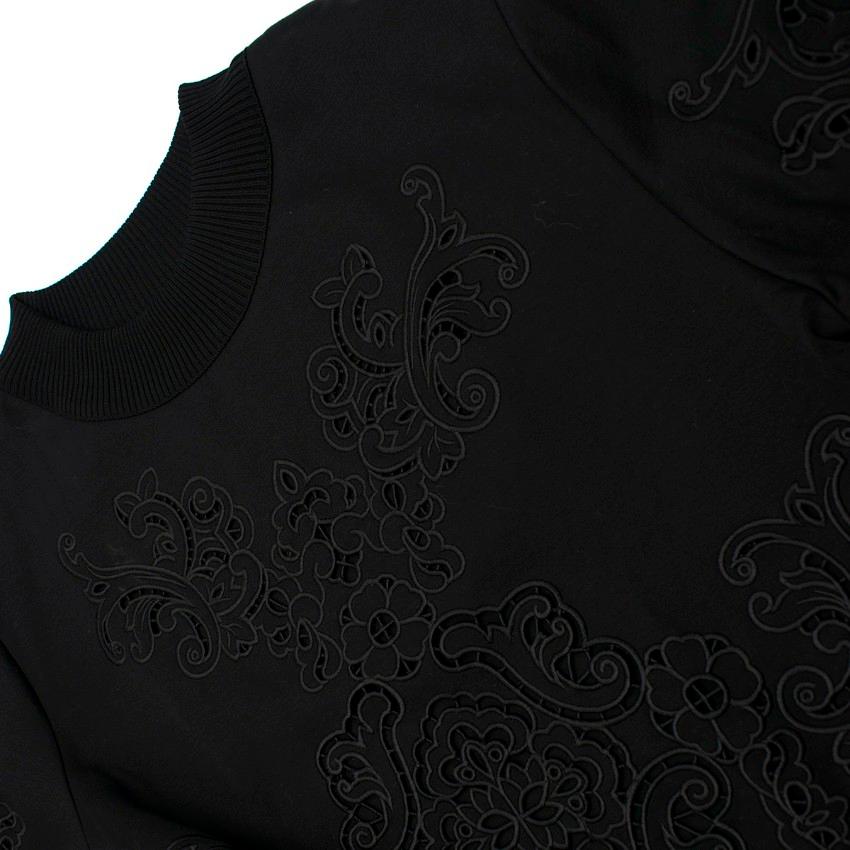 Dolce & Gabbana Black Cut-Out Embroidery Sweatshirt IT 40 4