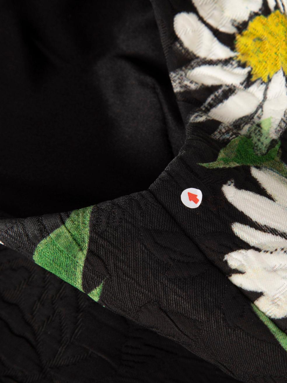 Dolce & Gabbana - Vestito midi nero con stampa margherita - taglia M In condizioni buone in vendita a London, GB