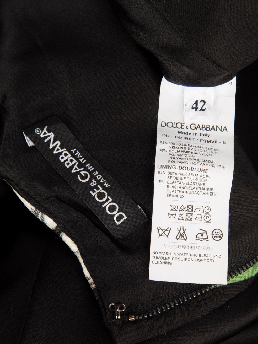Dolce & Gabbana - Vestito midi nero con stampa margherita - taglia M in vendita 1