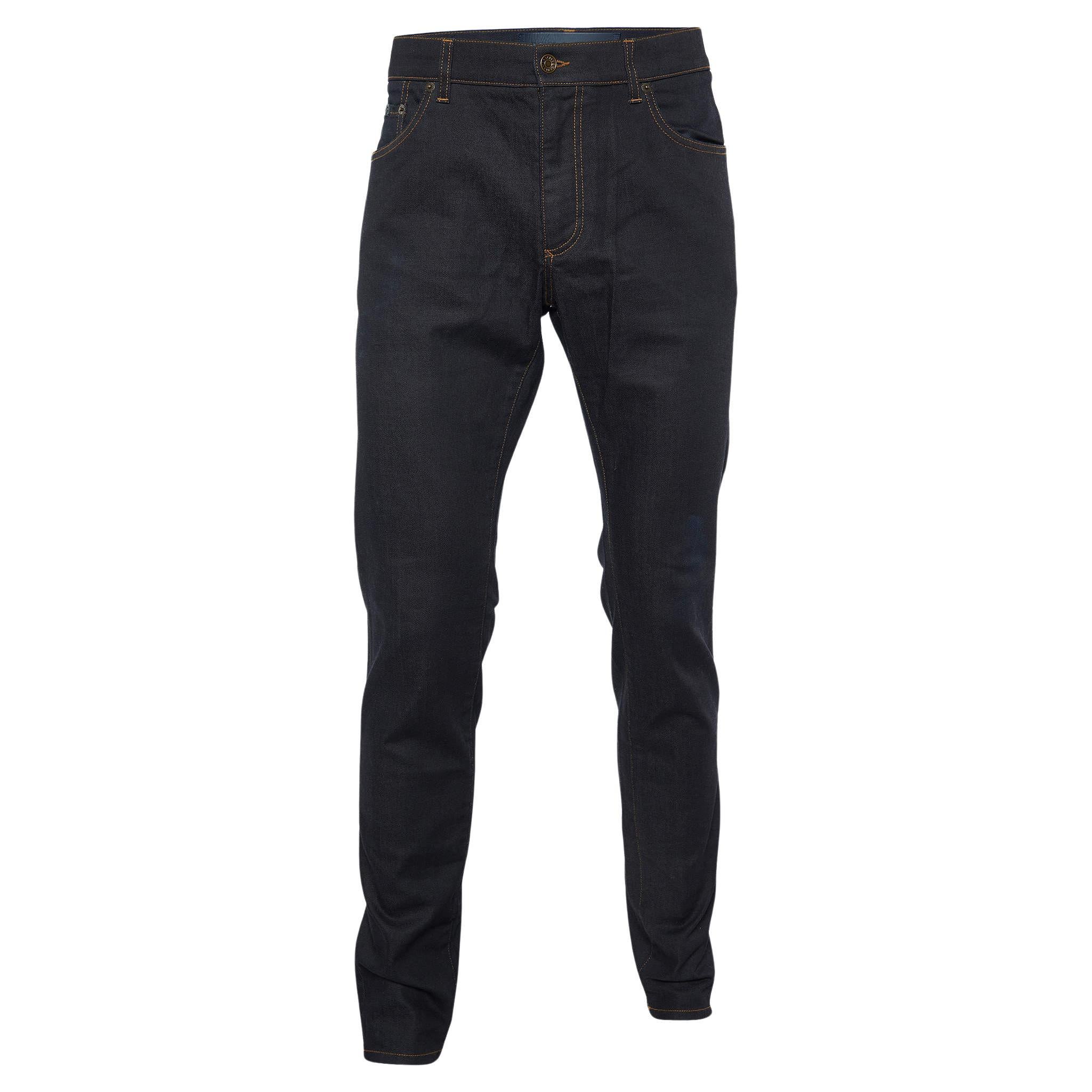 Dolce & Gabbana Black Denim 16 Stretch Slim Fit Jeans XL/Waist 36"