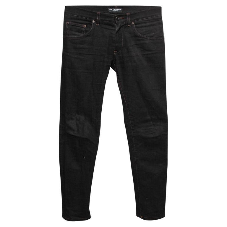 Dolce and Gabbana Black Denim Fit 14 Jeans XS For Sale at 1stDibs