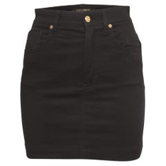Dolce & Gabbana Black Denim Mini Skirt S Waist 24"