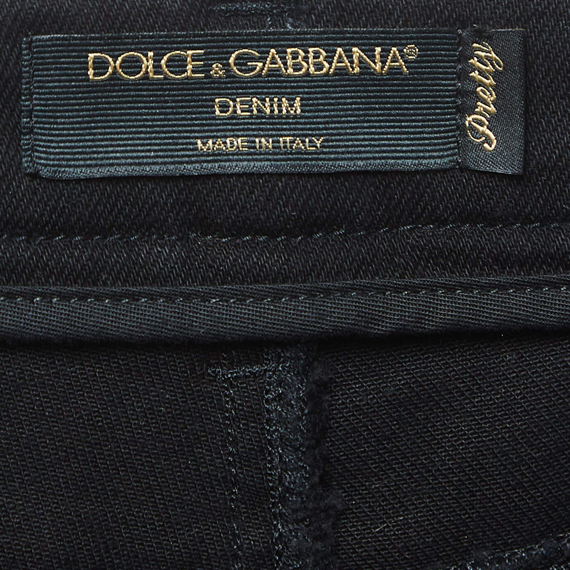 Women's Dolce & Gabbana Black Denim Pretty Fit Jeans XL Waist 36'' For Sale