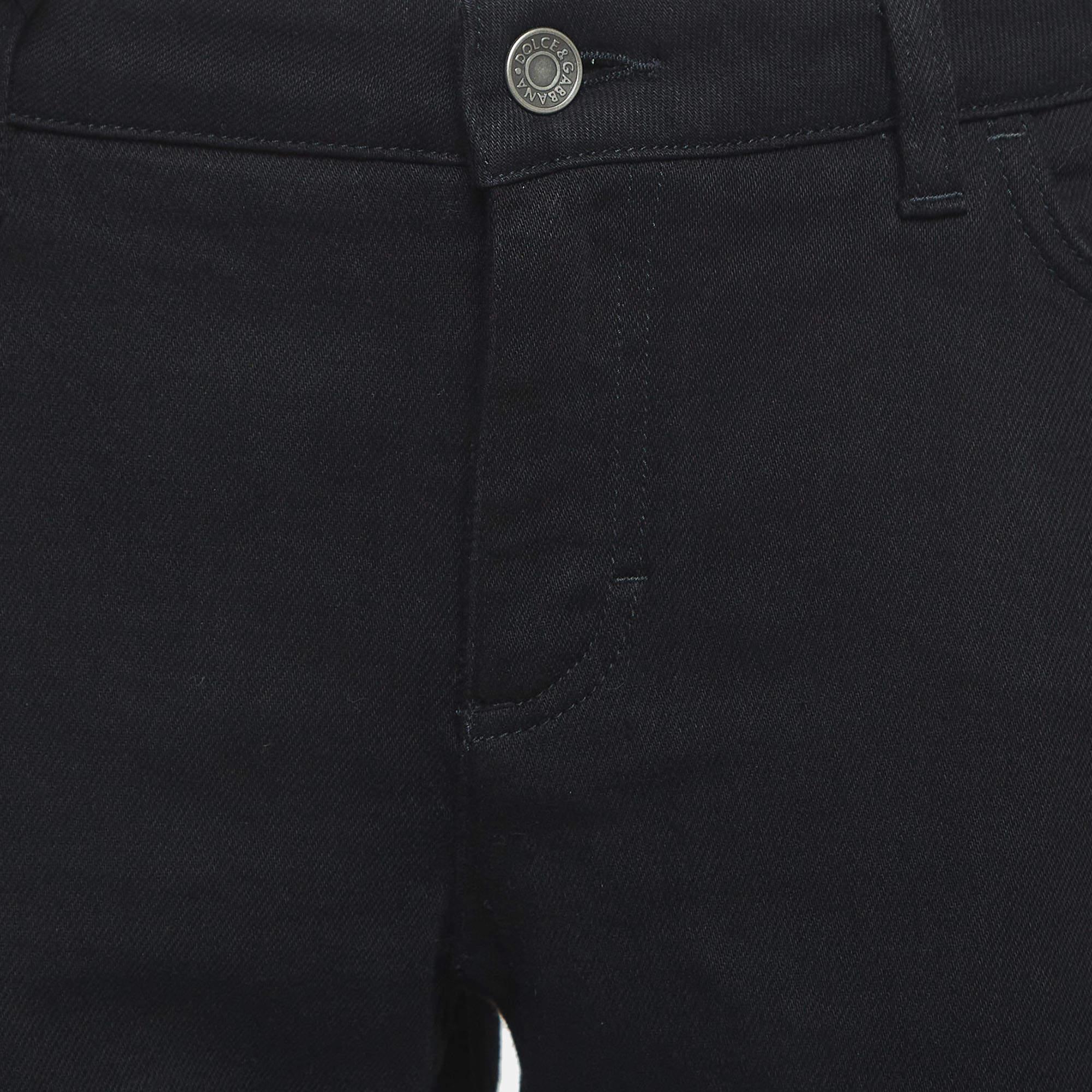 Dolce & Gabbana Black Denim Pretty Fit Jeans XL Waist 36'' For Sale 1