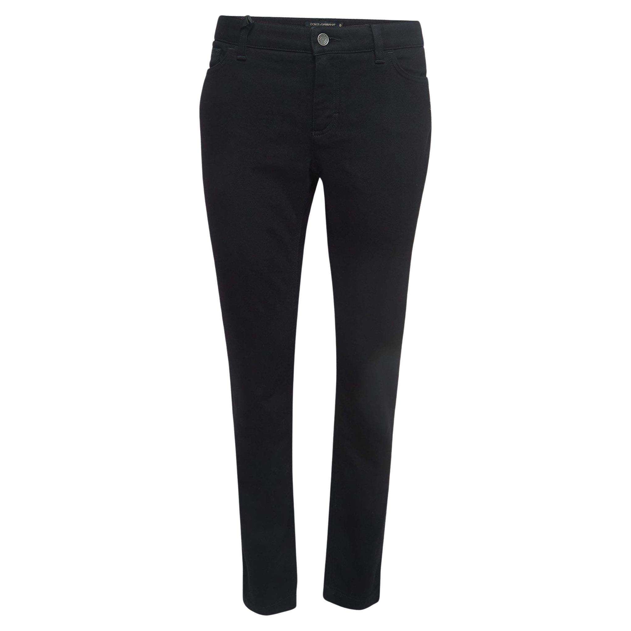 Dolce & Gabbana Black Denim Pretty Fit Jeans XL Waist 36'' For Sale