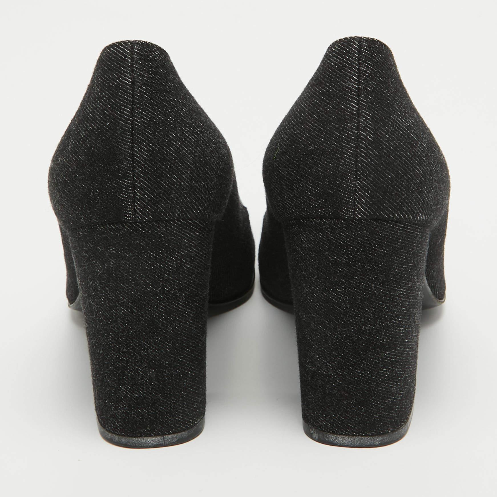 Dolce & Gabbana Black Denim Pumps Size 38 For Sale 1