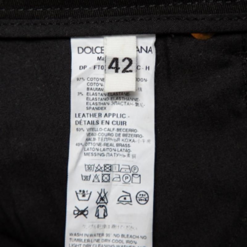 Women's Dolce & Gabbana Black Denim Zip Detail Pretty Skinny Jeans M For Sale