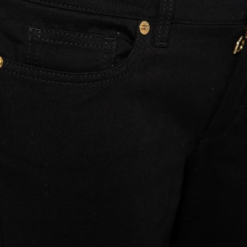 Dolce & Gabbana Black Denim Zip Detail Pretty Skinny Jeans M For Sale 1