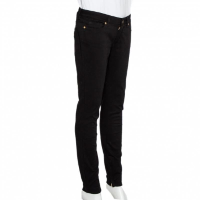 Dolce & Gabbana Black Denim Zip Detail Pretty Skinny Jeans M For Sale 2