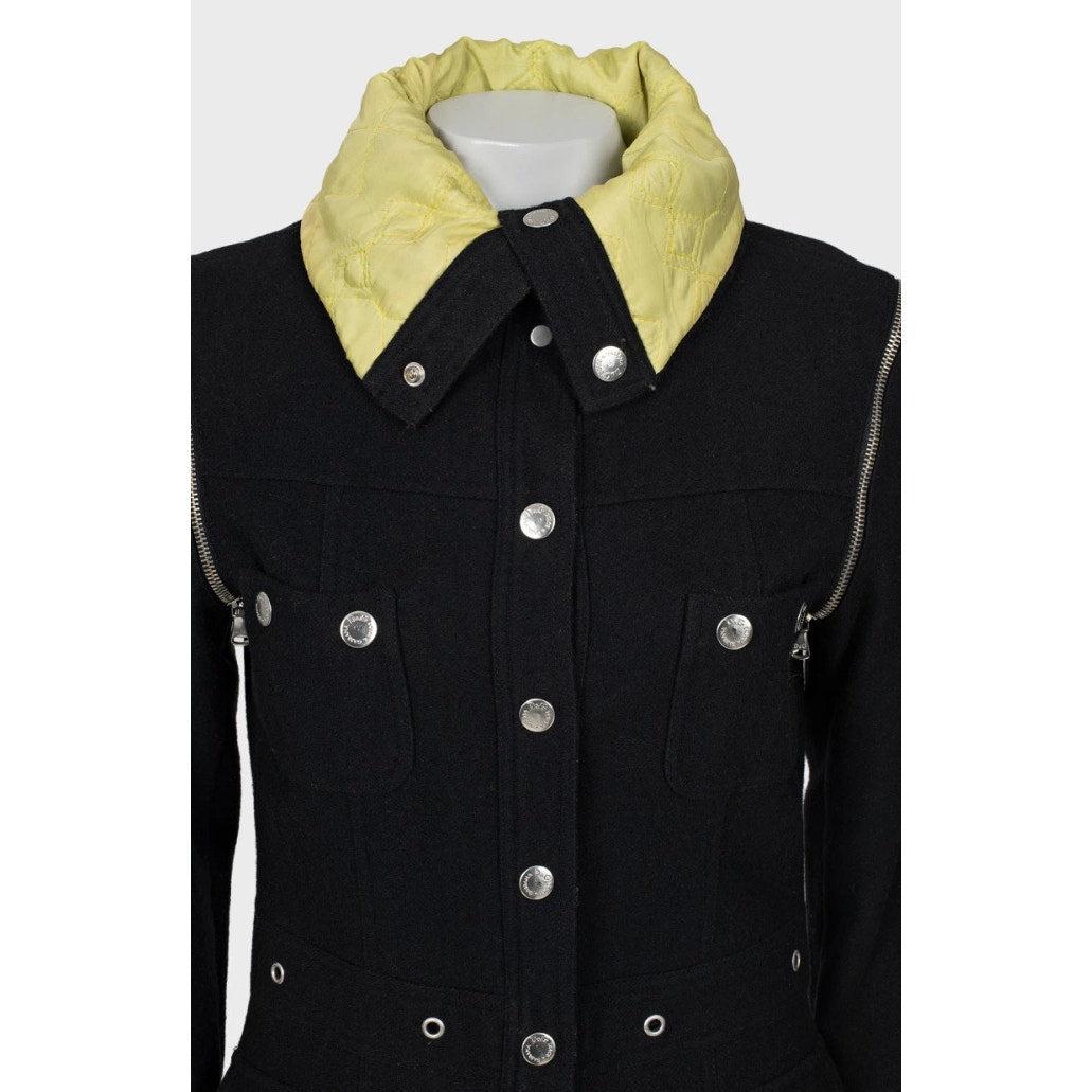 Dolce & Gabbana Schwarzer Mantel mit abnehmbaren Ärmeln - Größe 42/ M Damen im Angebot