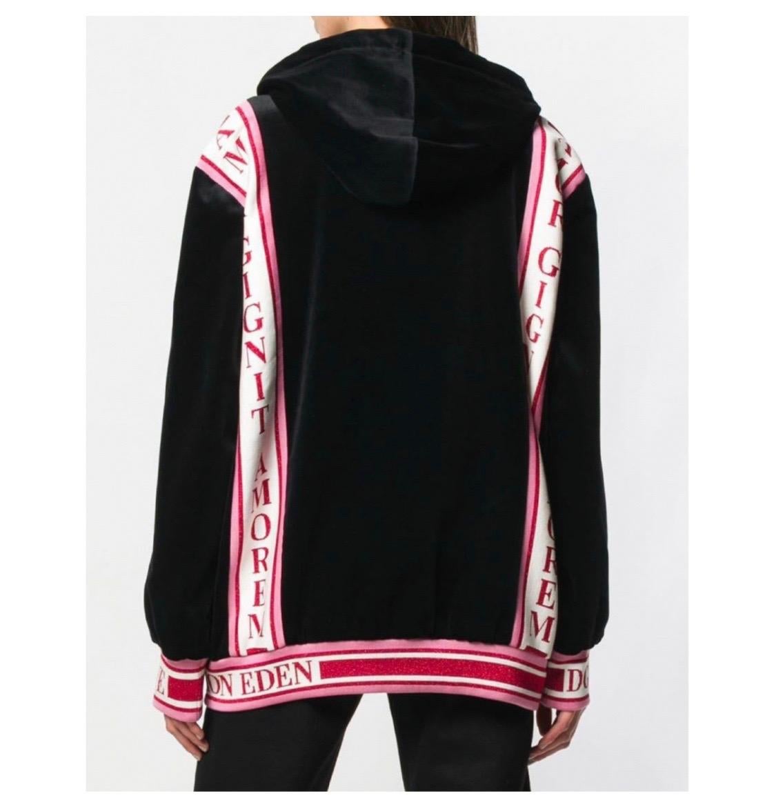 Black Dolce & Gabbana black DG amore hoodie jumper sweatshirt tracksuit top jacket