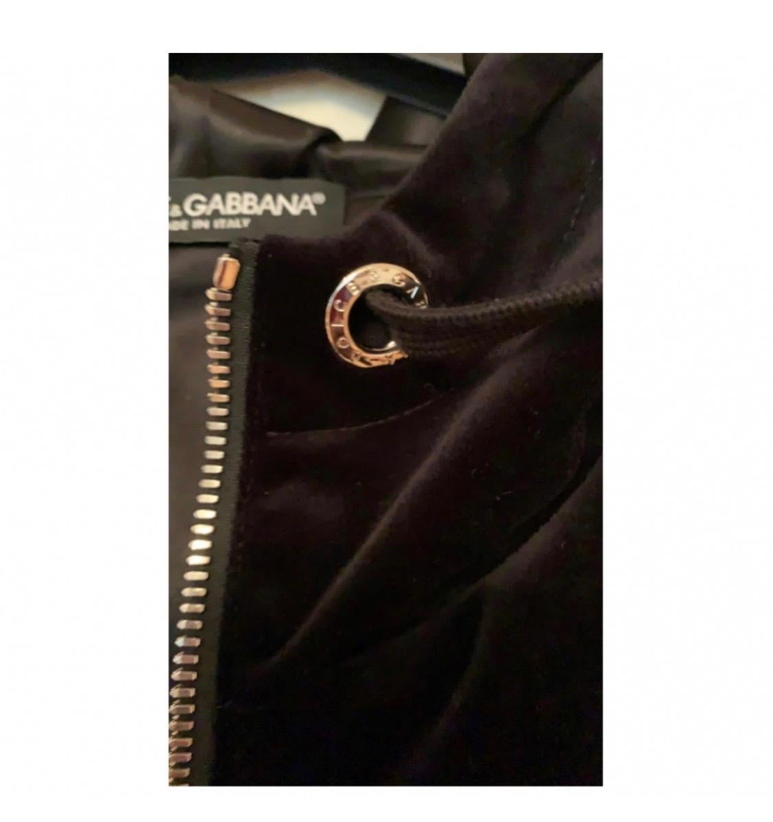 Dolce & Gabbana black DG amore hoodie jumper sweatshirt tracksuit top jacket In New Condition In WELWYN, GB
