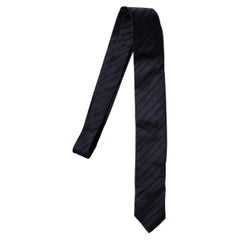 Dolce & Gabbana, black diagonal striped tie with dots