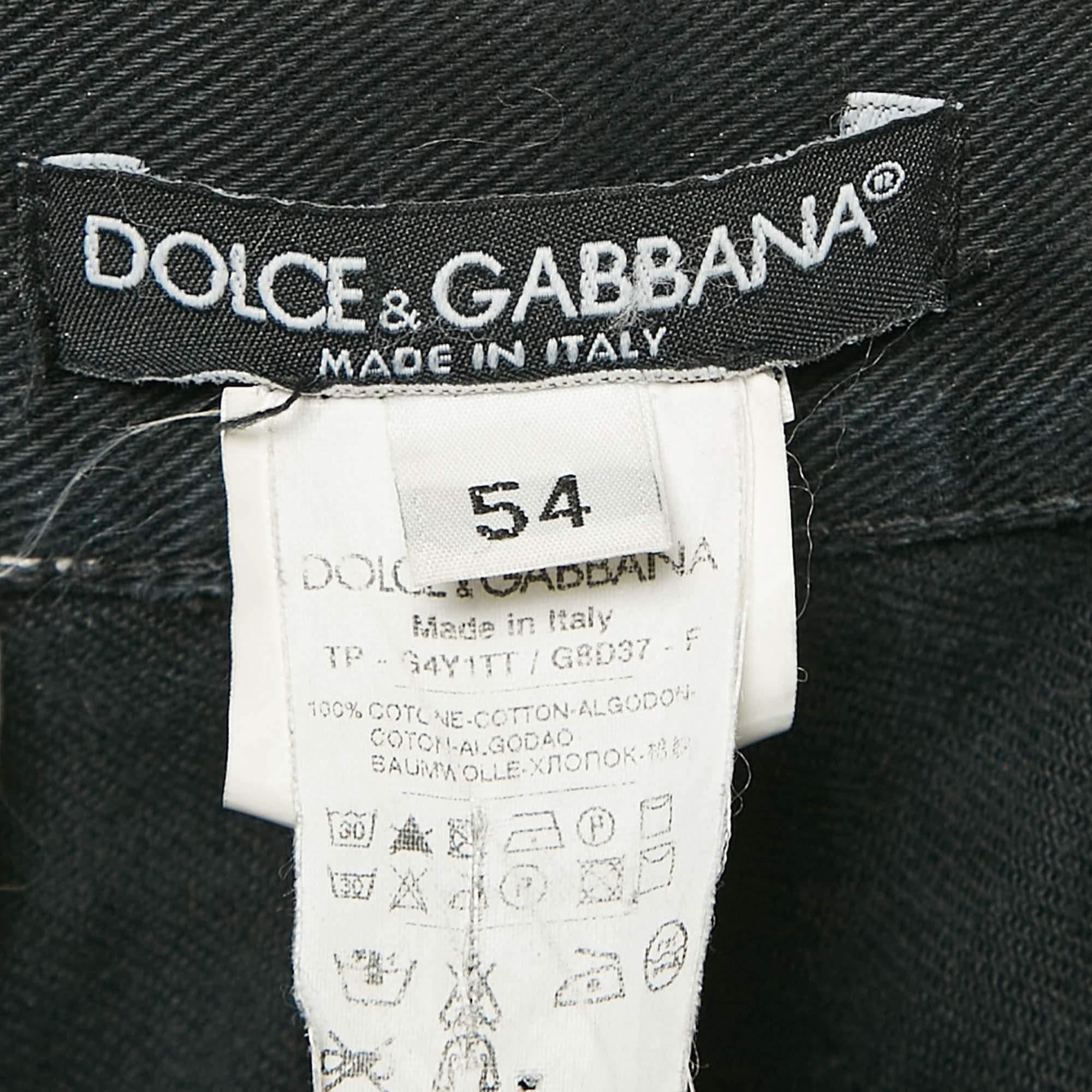Dolce & Gabbana Schwarze Distressed Denim-Jeans im Used-Look 36