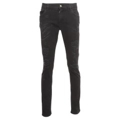 Dolce & Gabbana Black Distressed Denim Slim Fit Jeans XL Waist 34"