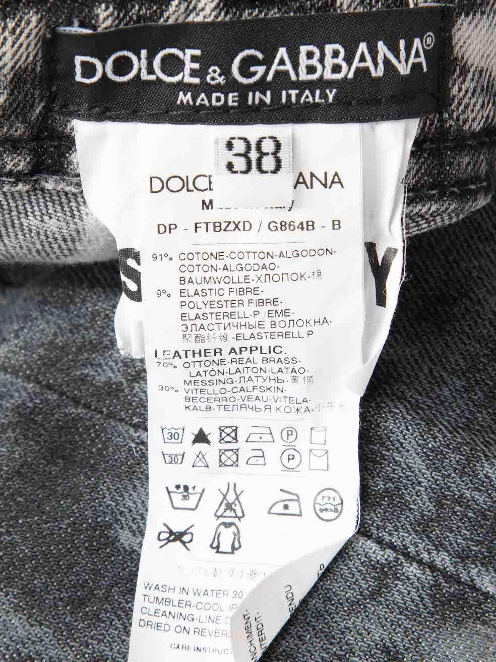 Dolce & Gabbana Jeans noir à motifs froissés Taille XS Pour femmes en vente