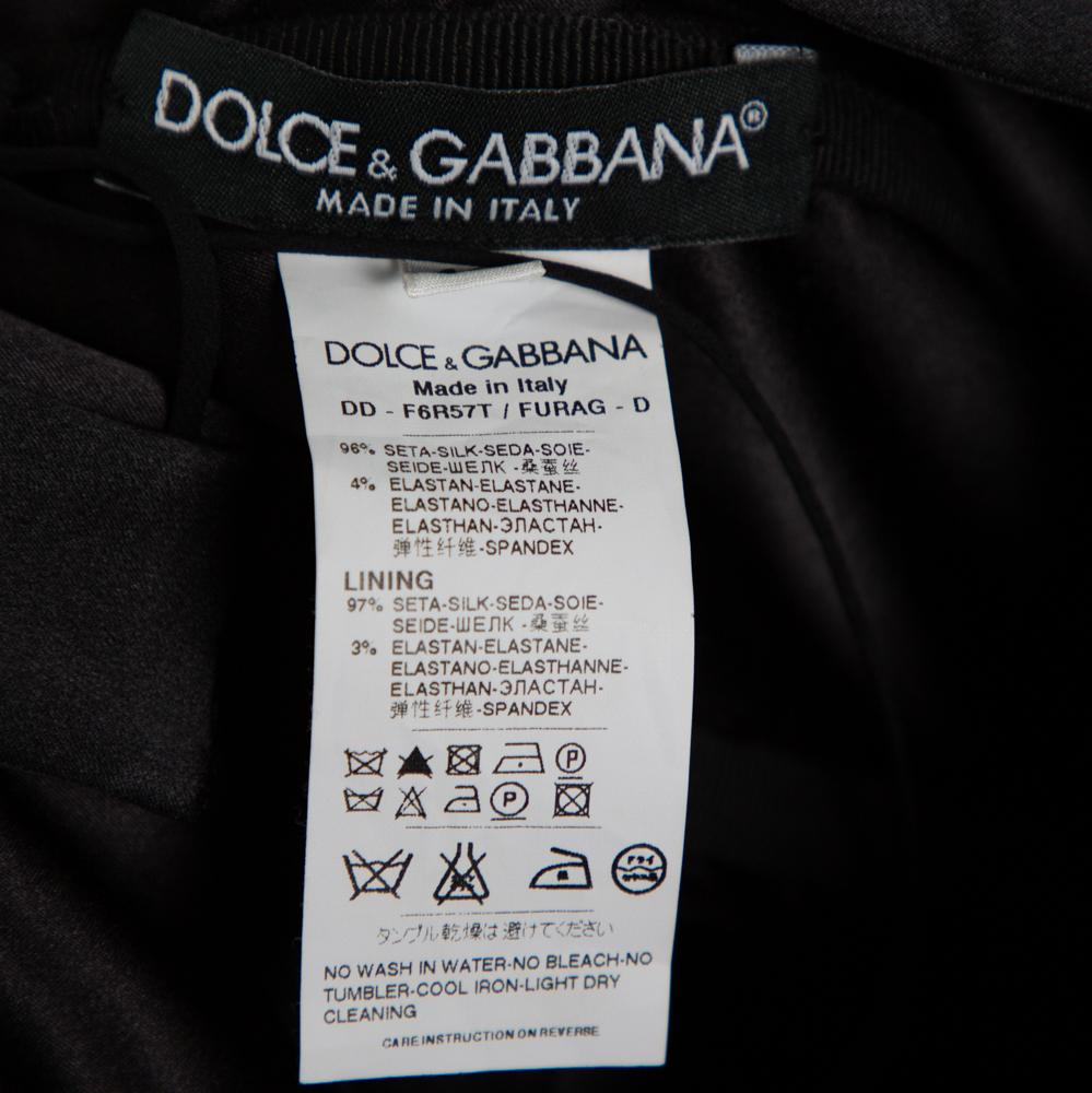 Women's Dolce & Gabbana Black Draped Silk Mini Dress S