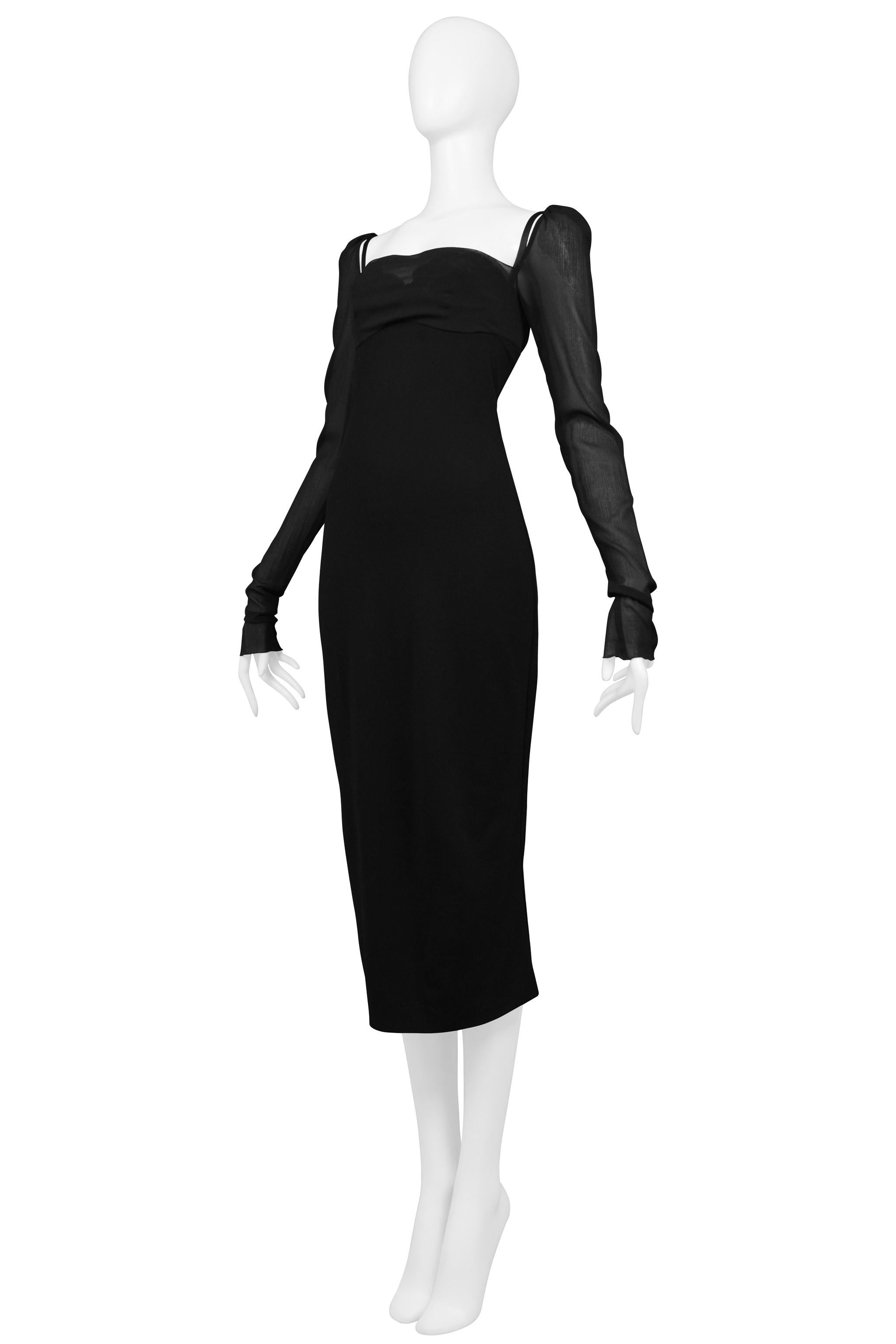 Dolce & Gabbana Black Dress With Attached Bra And Sheer Sleeves 1