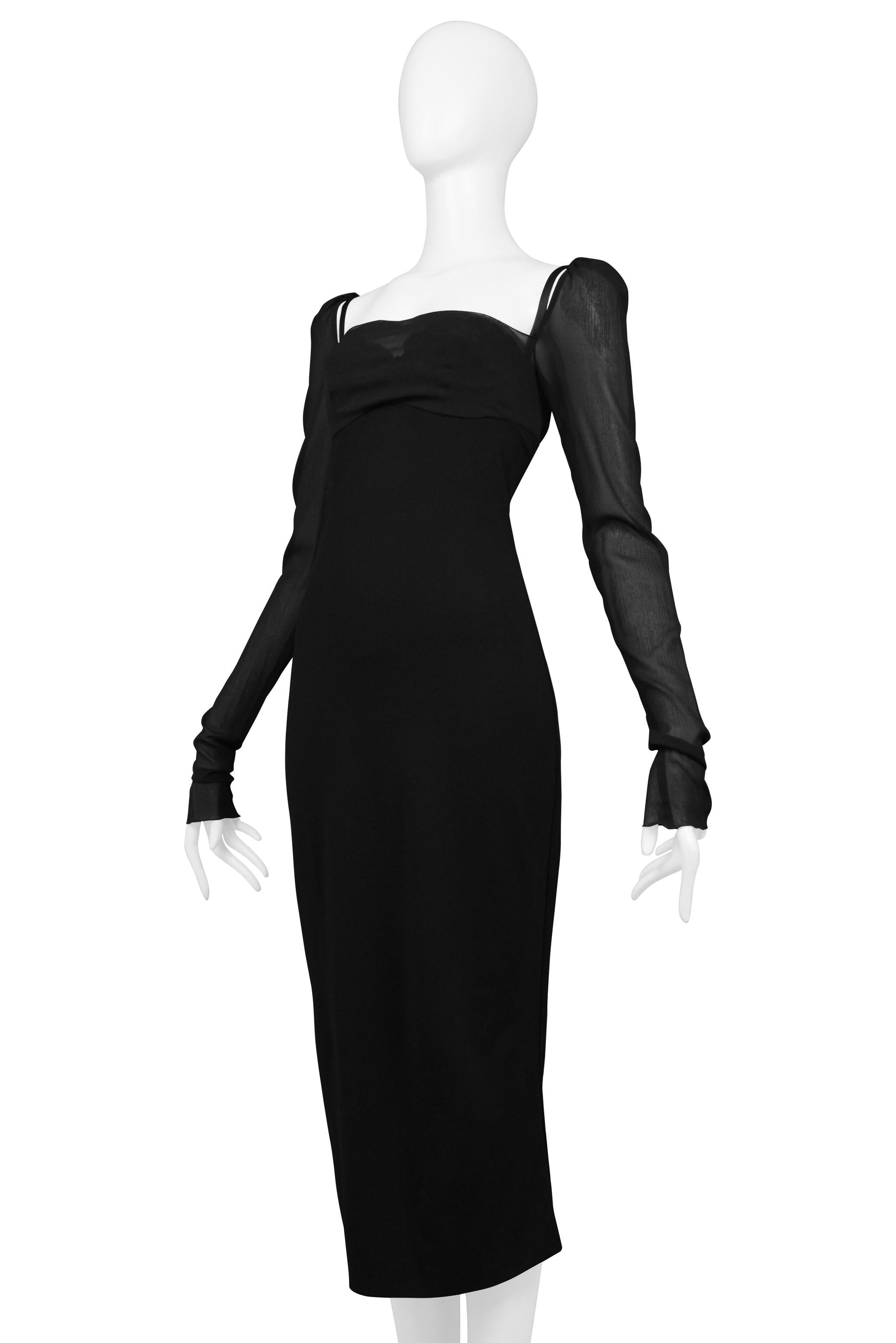 Dolce & Gabbana Black Dress With Attached Bra And Sheer Sleeves 2
