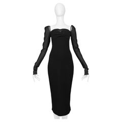 Dolce & Gabbana Black Dress With Attached Bra And Sheer Sleeves