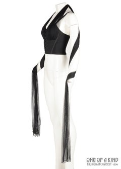 Dolce Gabbana black elastane nylon bustier vest