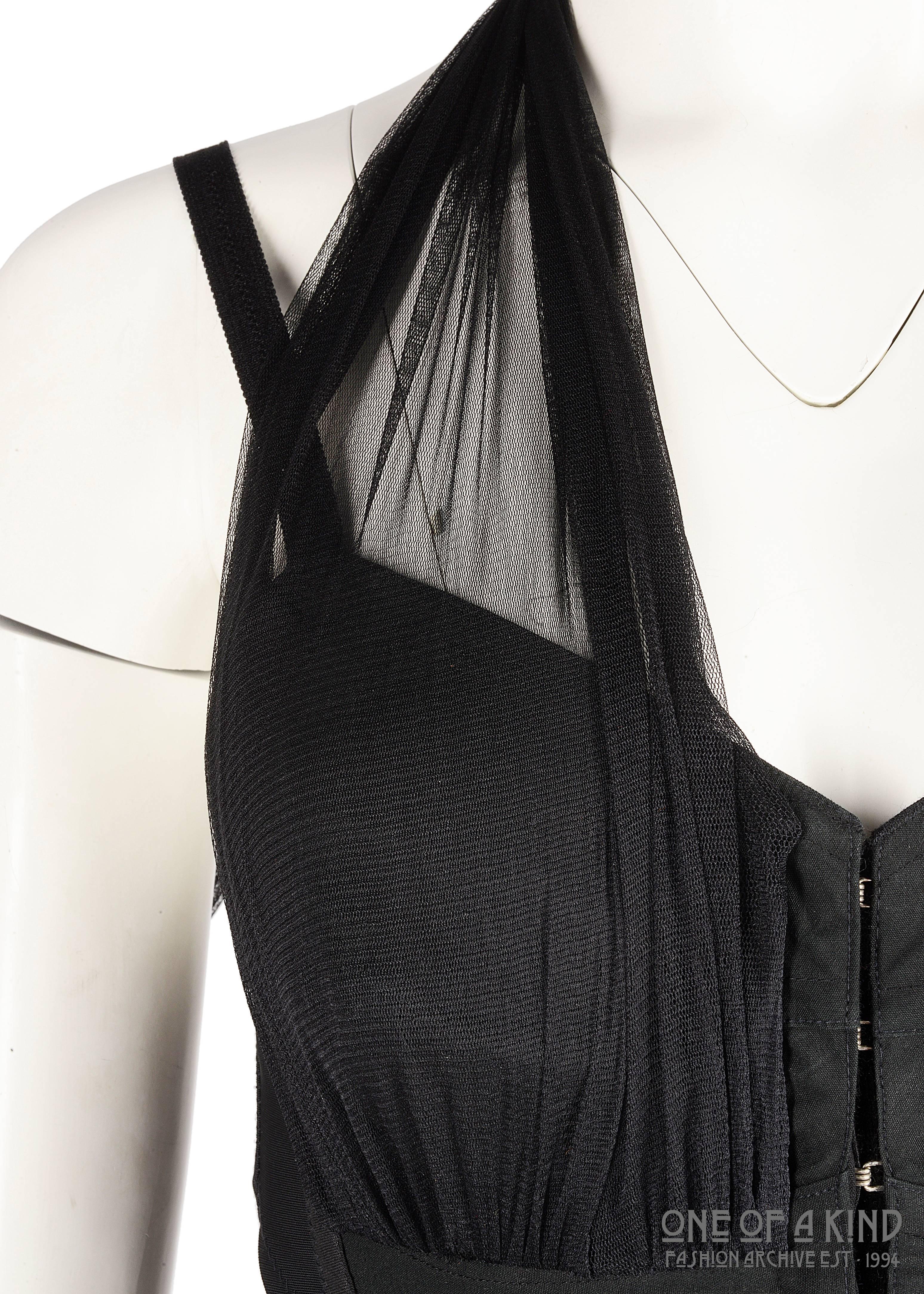 Dolce Gabbana black elastane nylon bustier vest In Good Condition In London, GB