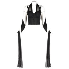 Dolce Gabbana black elastane nylon bustier vest