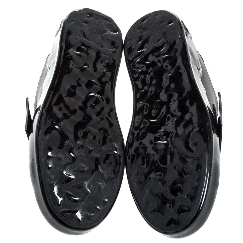 Men's Dolce & Gabbana Black Elastic Logo Leather Melt Portofino Sneakers Size 42.5