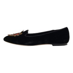 Dolce & Gabbana Schwarze bestickte Smoking-Sessel aus Samt Größe 38