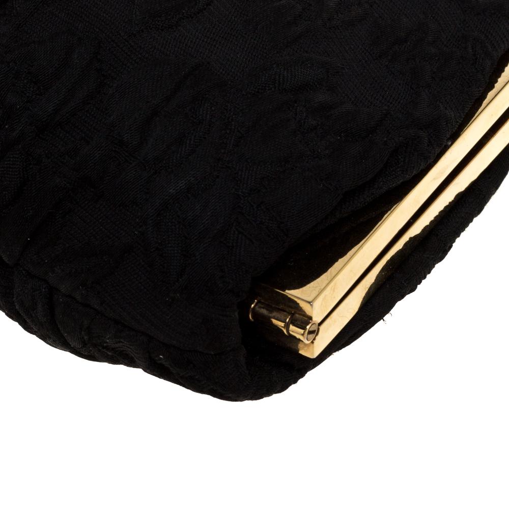 Dolce & Gabbana Black Fabric Baroque Clutch 3