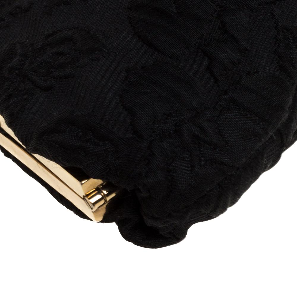 Dolce & Gabbana Black Fabric Baroque Clutch 4
