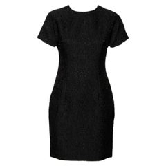 Dolce 
Gabbana Black Floral Embossed Jacquard Sheath Dress M