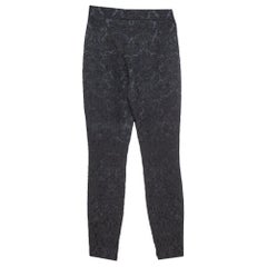 Dolce 
Gabbana Black Floral Jacquard High Waist Cigaratte Trousers S