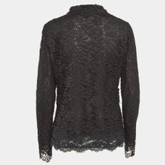 Dolce & Gabbana Black Floral Lace Button Front Jacket M