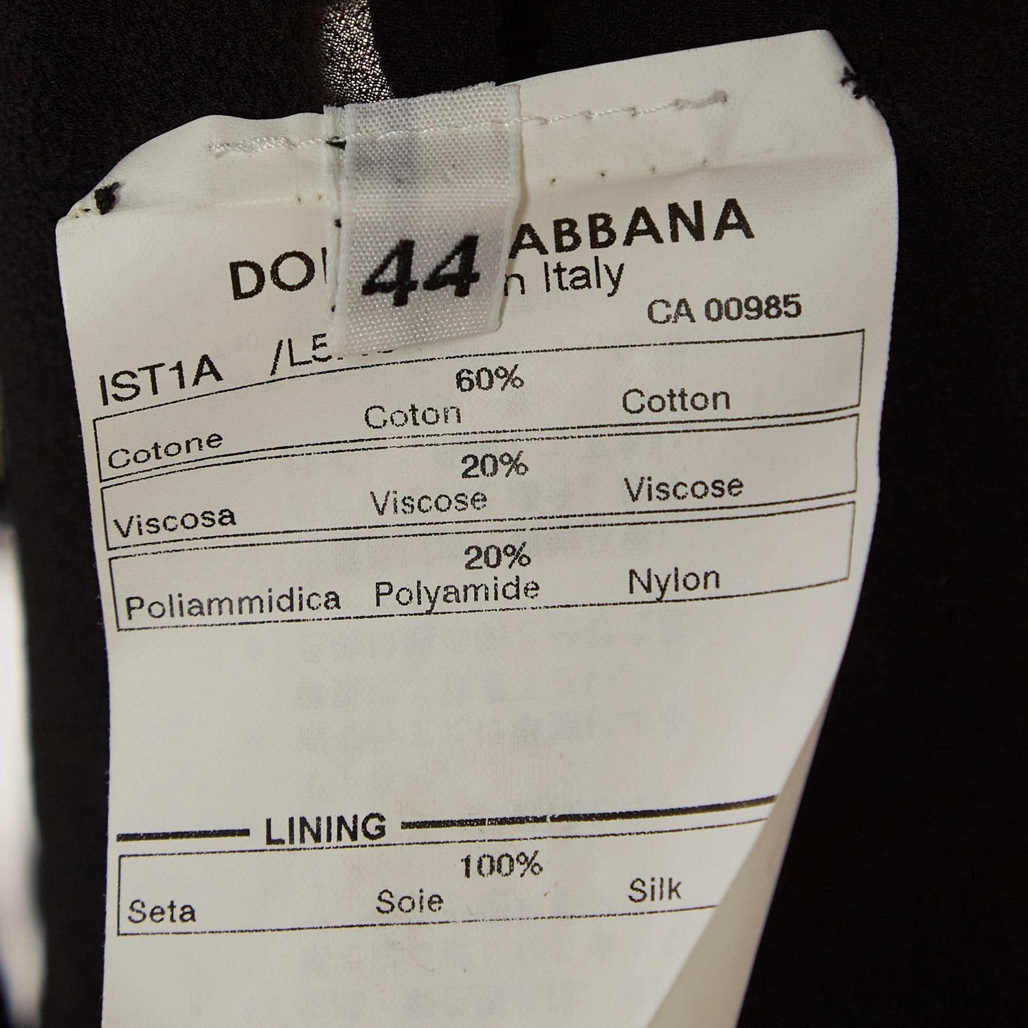 Donna Dolce & Gabbana - Giacca nera in pizzo floreale con bottoni M. in vendita