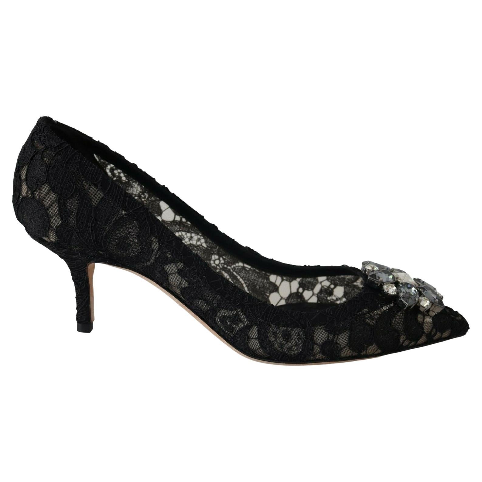 Dolce & Gabbana Pumps mit Schleifen in Schwarz Damen Schuhe Absätze Schuhe mit flachen und mittelhohen Absätzen 