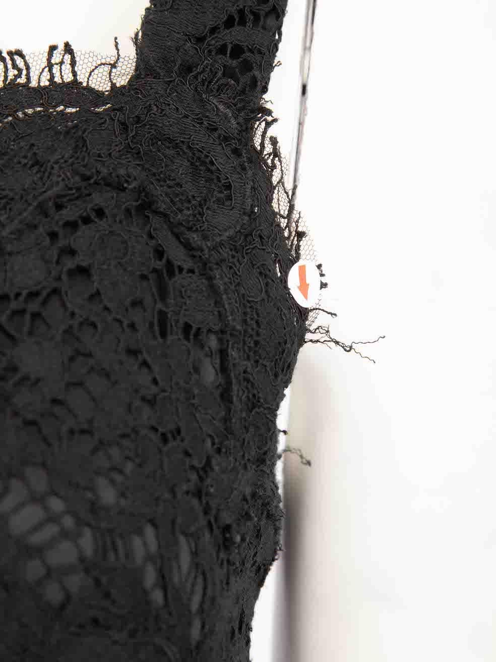 Dolce & Gabbana Schwarzes Midikleid aus geblümter Spitze mit Spitze Größe XS Damen im Angebot