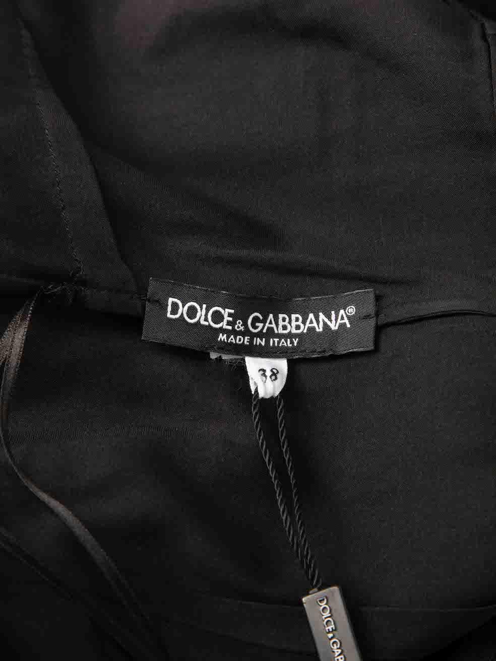 Dolce & Gabbana - Robe midi noire en dentelle à fleurs, taille XS en vente 3
