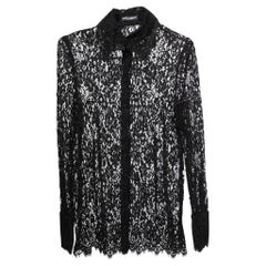 Dolce & Gabbana Black Floral Lace Shirt L