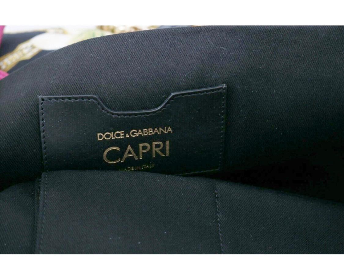 Dolce & Gabbana Black Floral Porto Cervo CAPRI tote bag 4