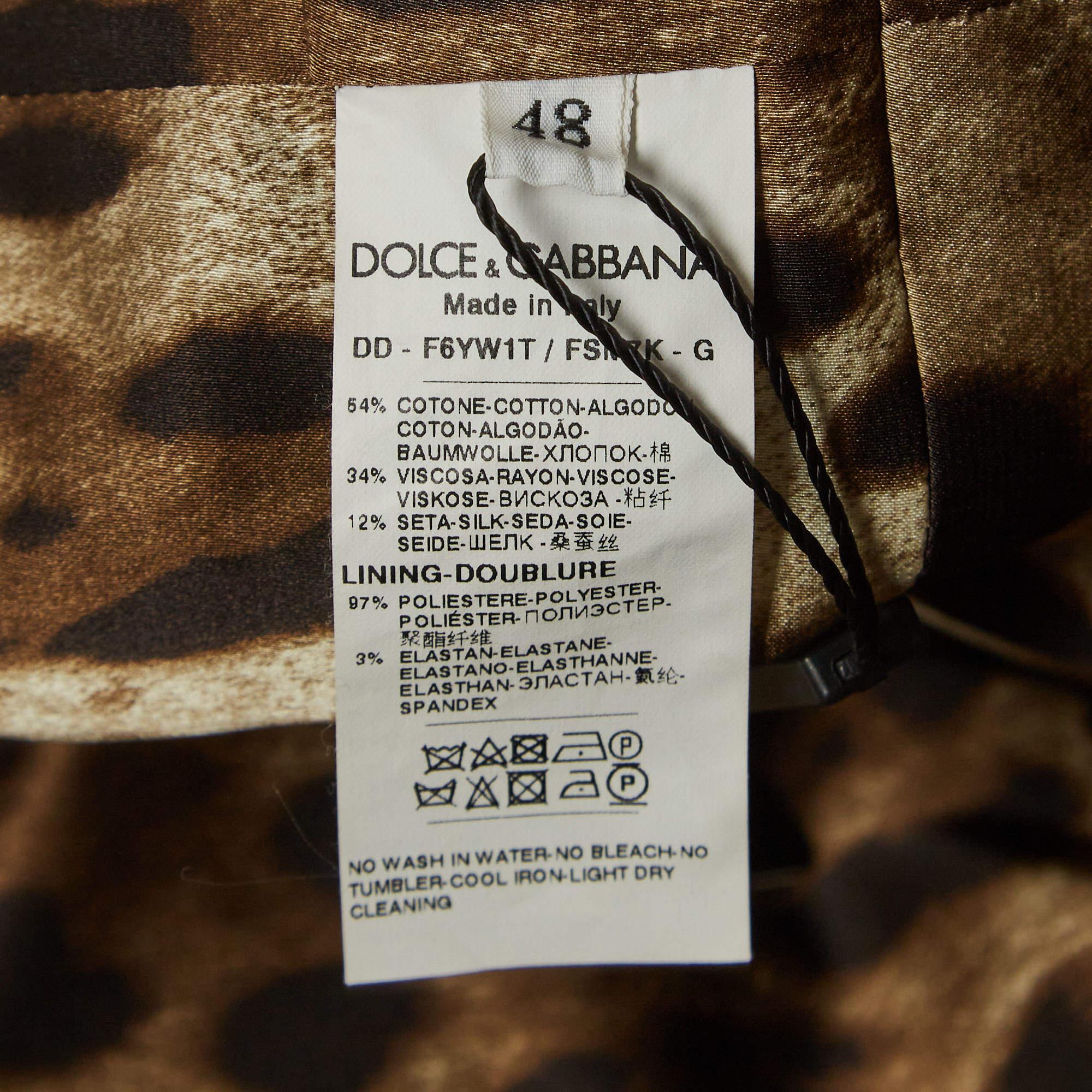 Dolce & Gabbana Black Floral Print Jacquard Mini Dress S For Sale 1