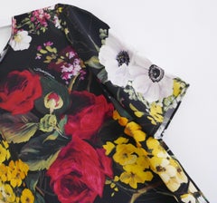 Dolce & Gabbana black floral print top
