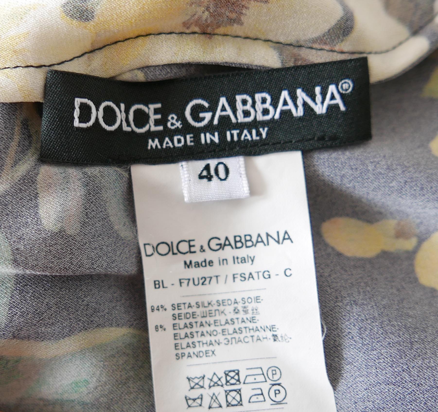 Dolce & Gabbana - Top noir à imprimé floral Pour femmes en vente