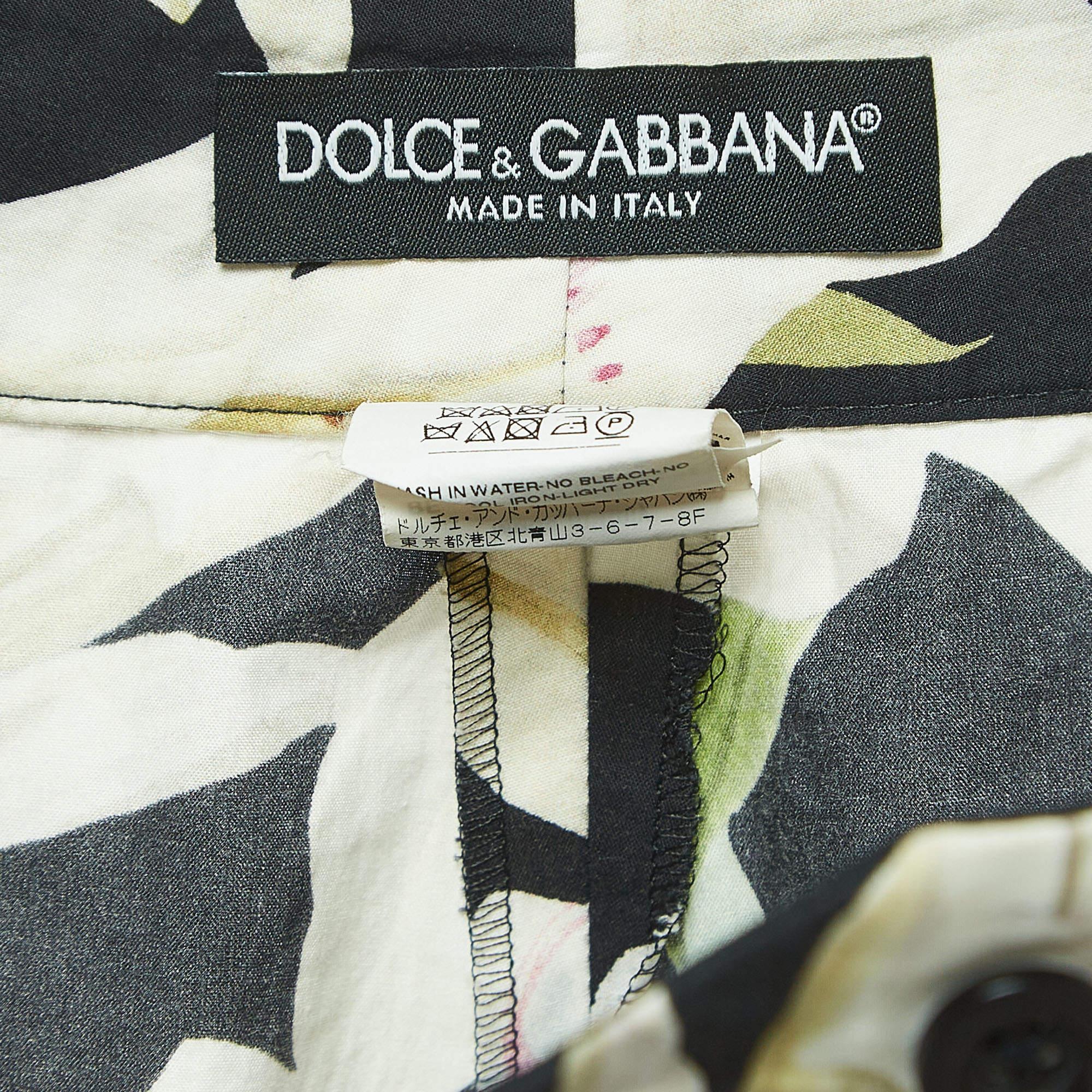 Women's Dolce & Gabbana Black Floral Printed Cotton Shorts S