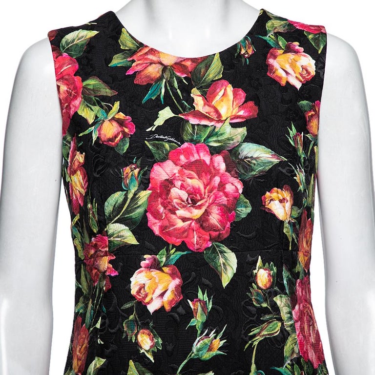 Dolce & Gabbana Black Dress Sheath Flare Viscose Dress