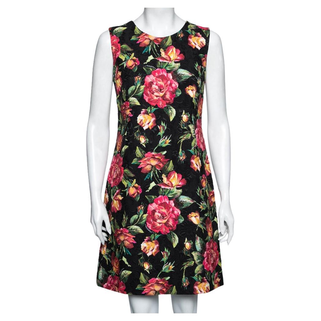 Dolce & Gabbana Multicolor Charmeuse Floral Sheath Jaquard Pachwork Dress main image 0