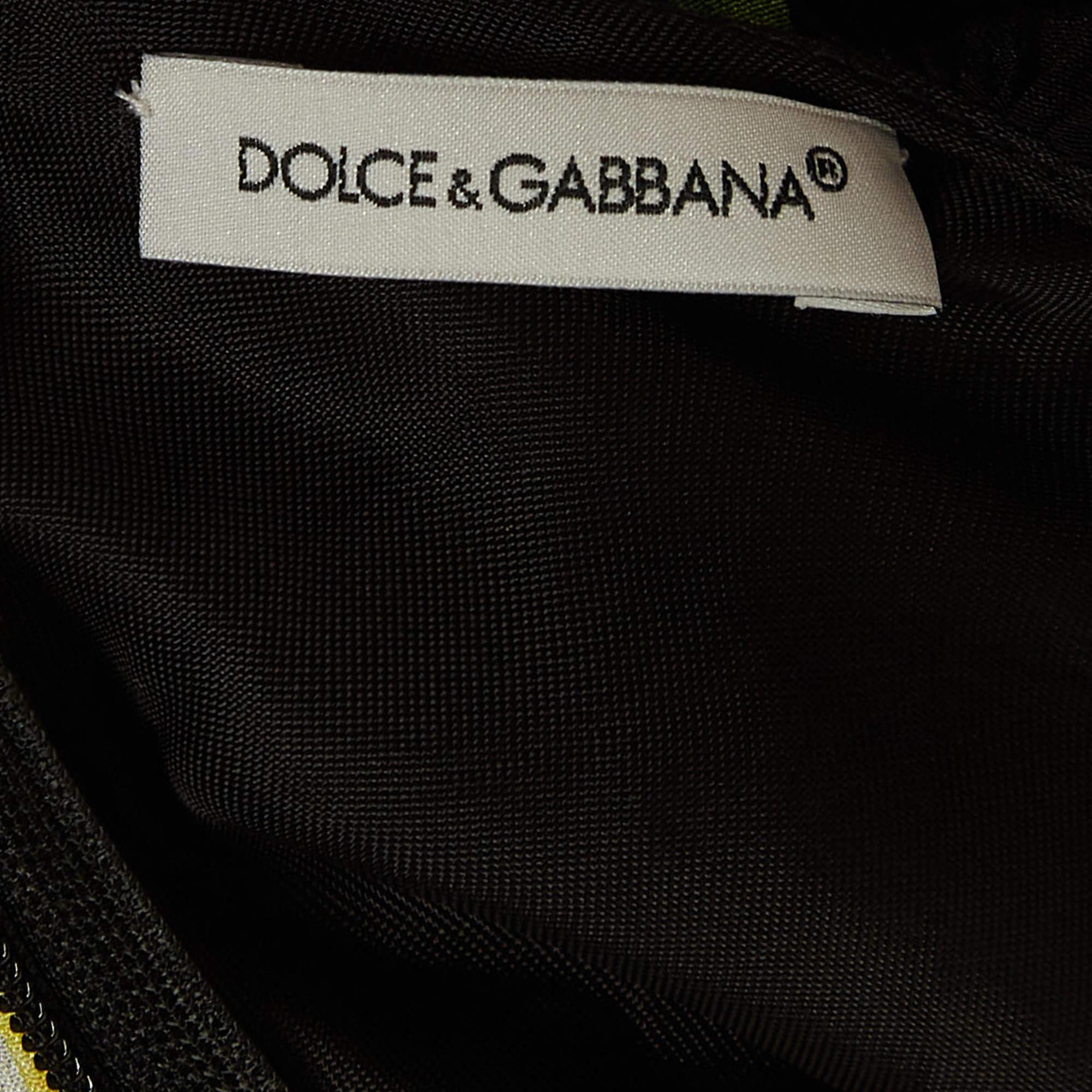 Women's Dolce & Gabbana Black Floral Printed Silk Chiffon Dress (9-10 Yrs) For Sale