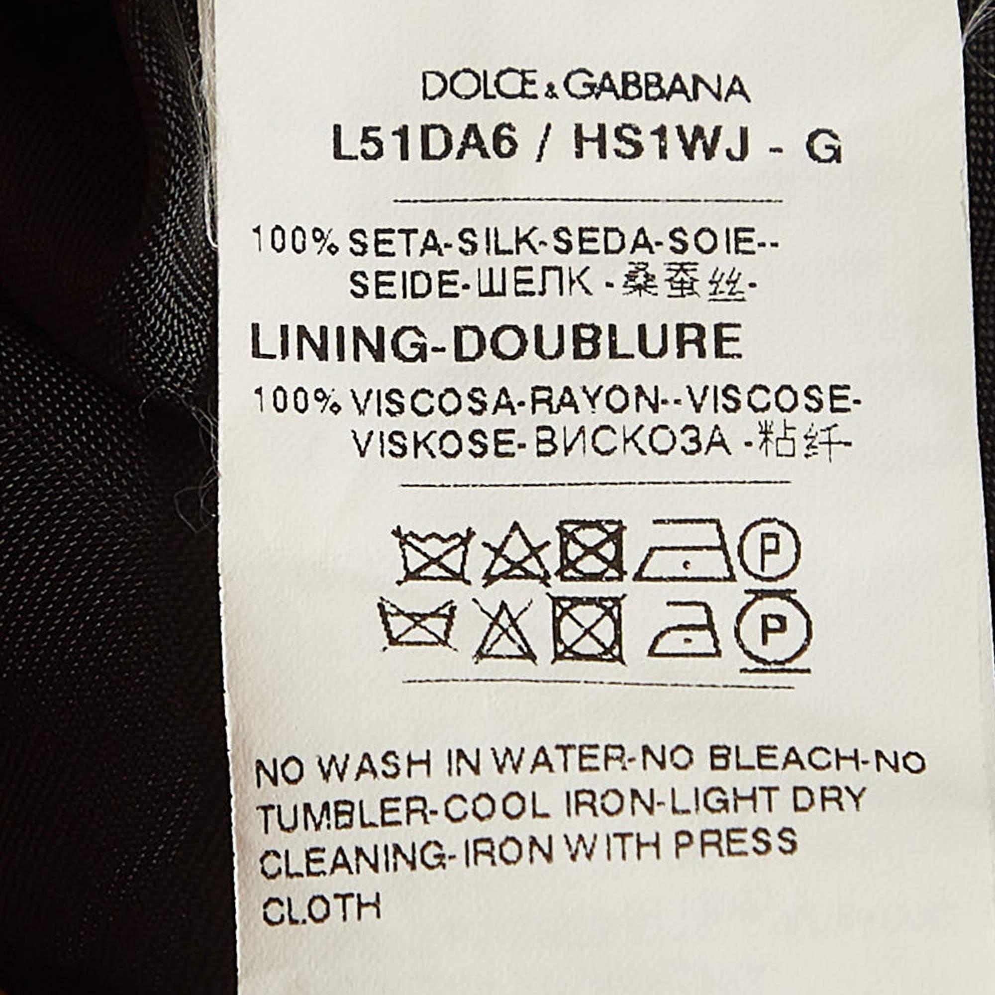 Dolce & Gabbana - Robe en mousseline de soie noire à imprimé floral (9-10 ans) Unisexe en vente