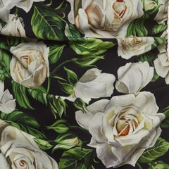 Dolce & Gabbana Black Floral Printed Stretch Crepe Midi Dress L